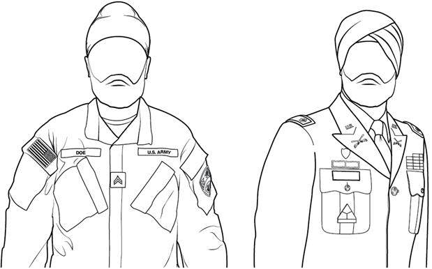 Figure 3-7 from AR 670-1: Turban figure