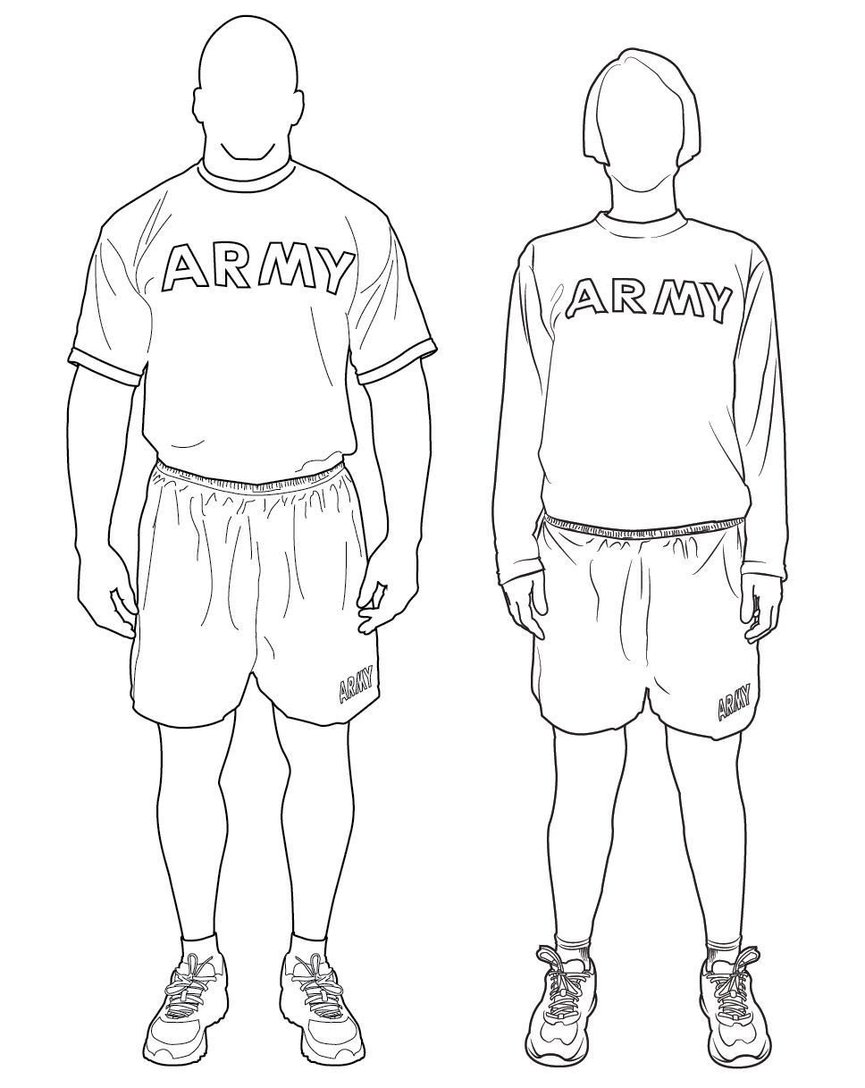 Figure 10-1 from DA PAM 670-1: Army physical fitness uniform variations