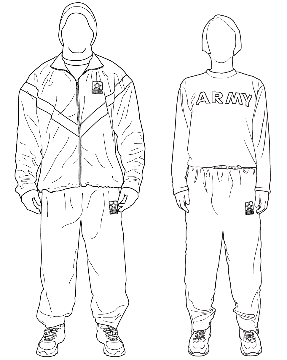 Figure 10-2 from DA PAM 670-1: Army physical fitness uniform variations—continued