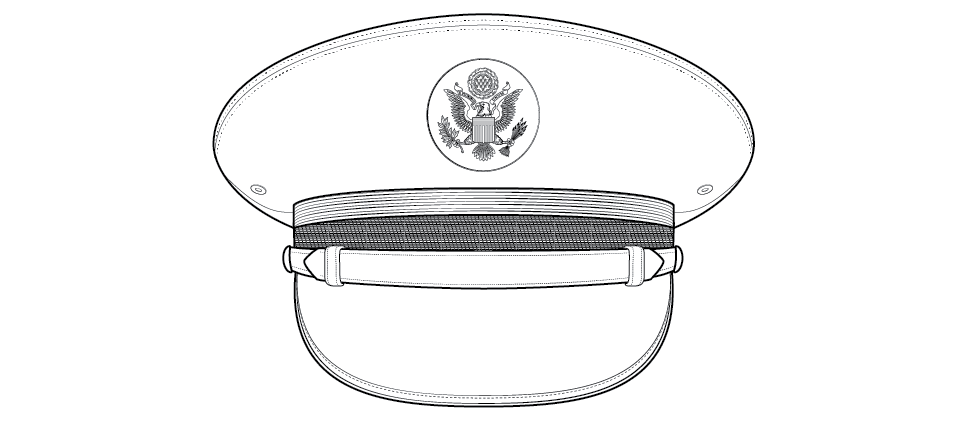 Figure 11-14 from DA PAM 670-1: Service cap, Army blue, enlisted (optional)