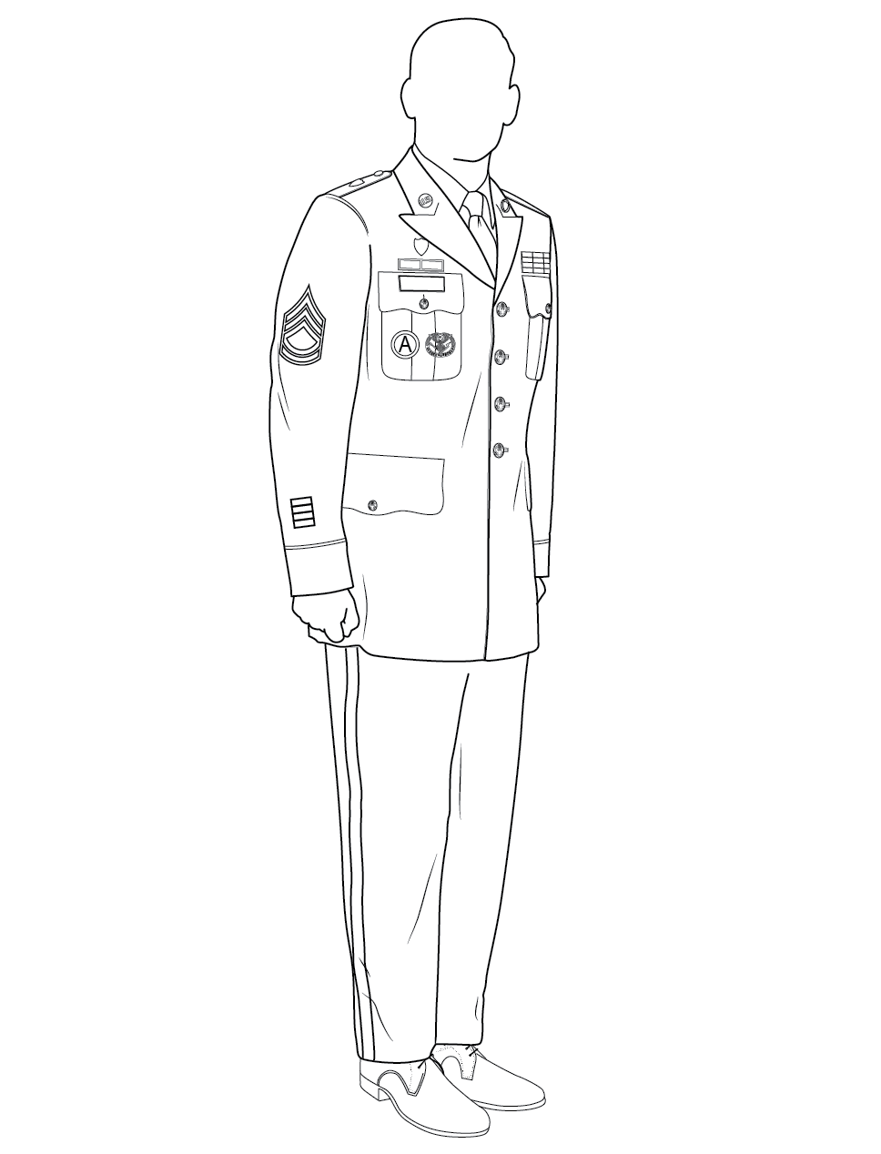 Figure 11-4 from DA PAM 670-1: Army service uniform, noncommissioned officer, male