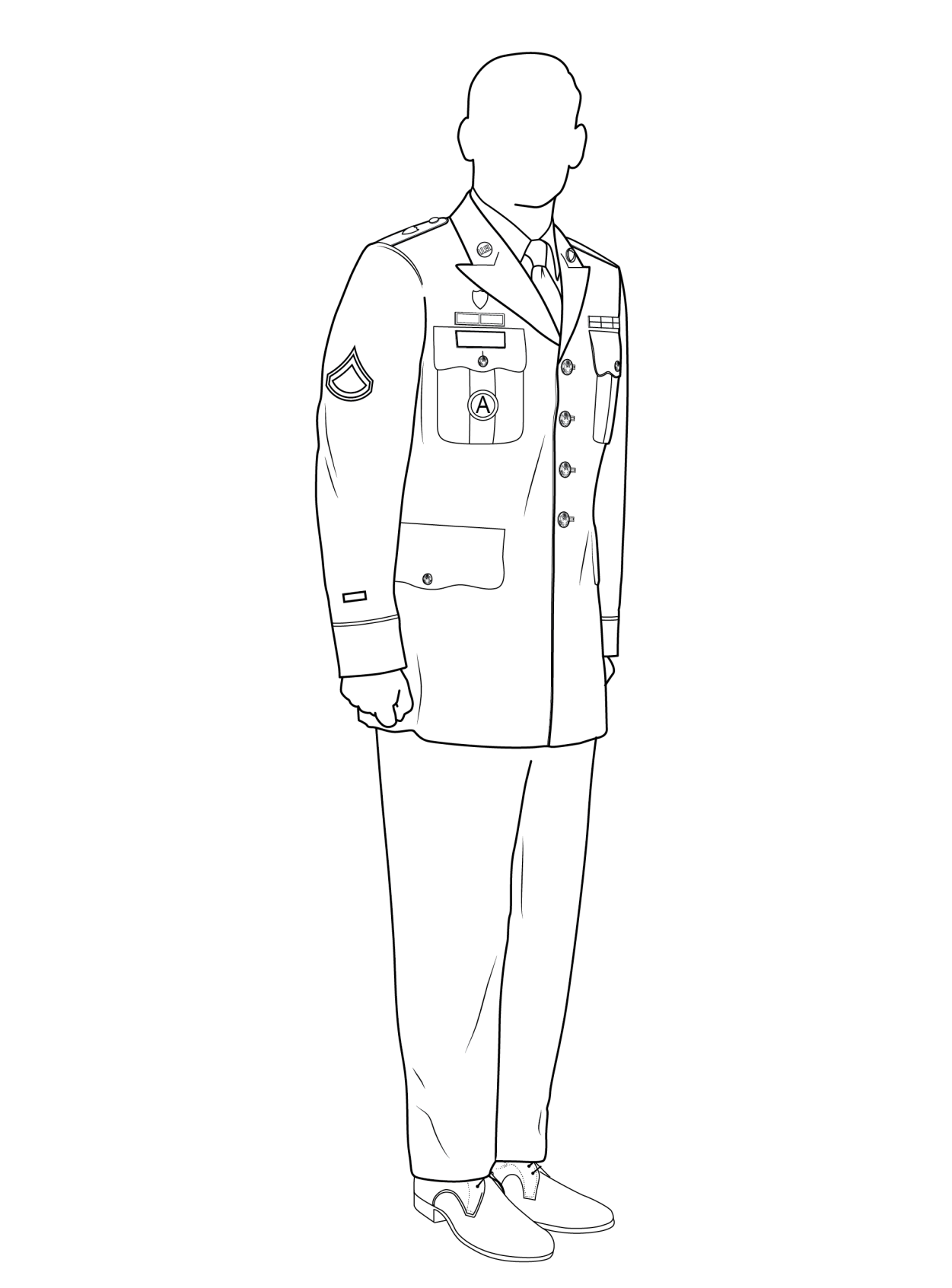 Figure 11-5 from DA PAM 670-1: Army service uniform, enlisted, male