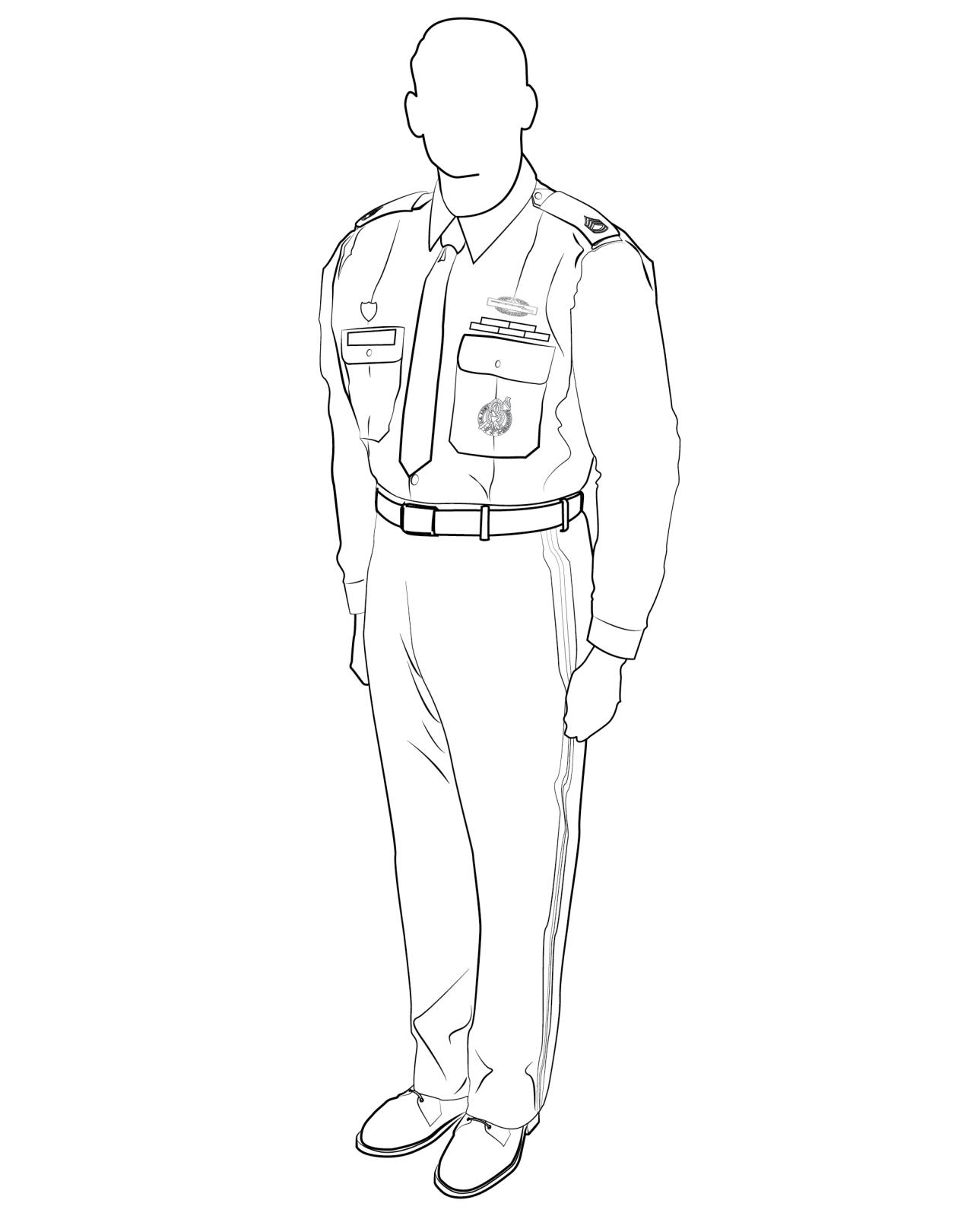 Figure 11-6 from DA PAM 670-1: Class B Army service uniform, male, long-sleeved shirt and tie