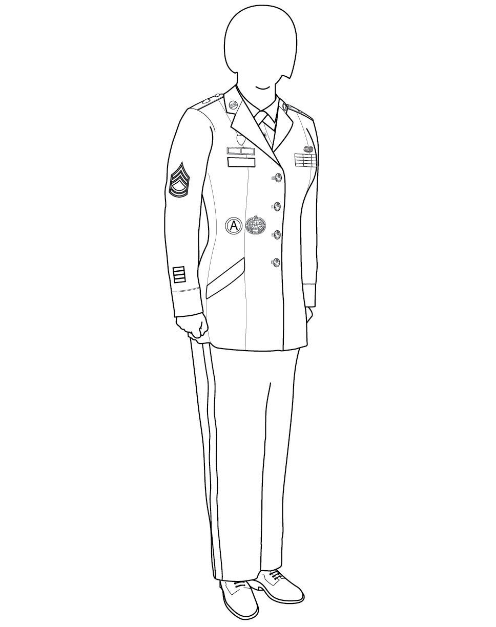 Figure 12-4 from DA PAM 670-1: Army service uniform, noncommissioned officer, female