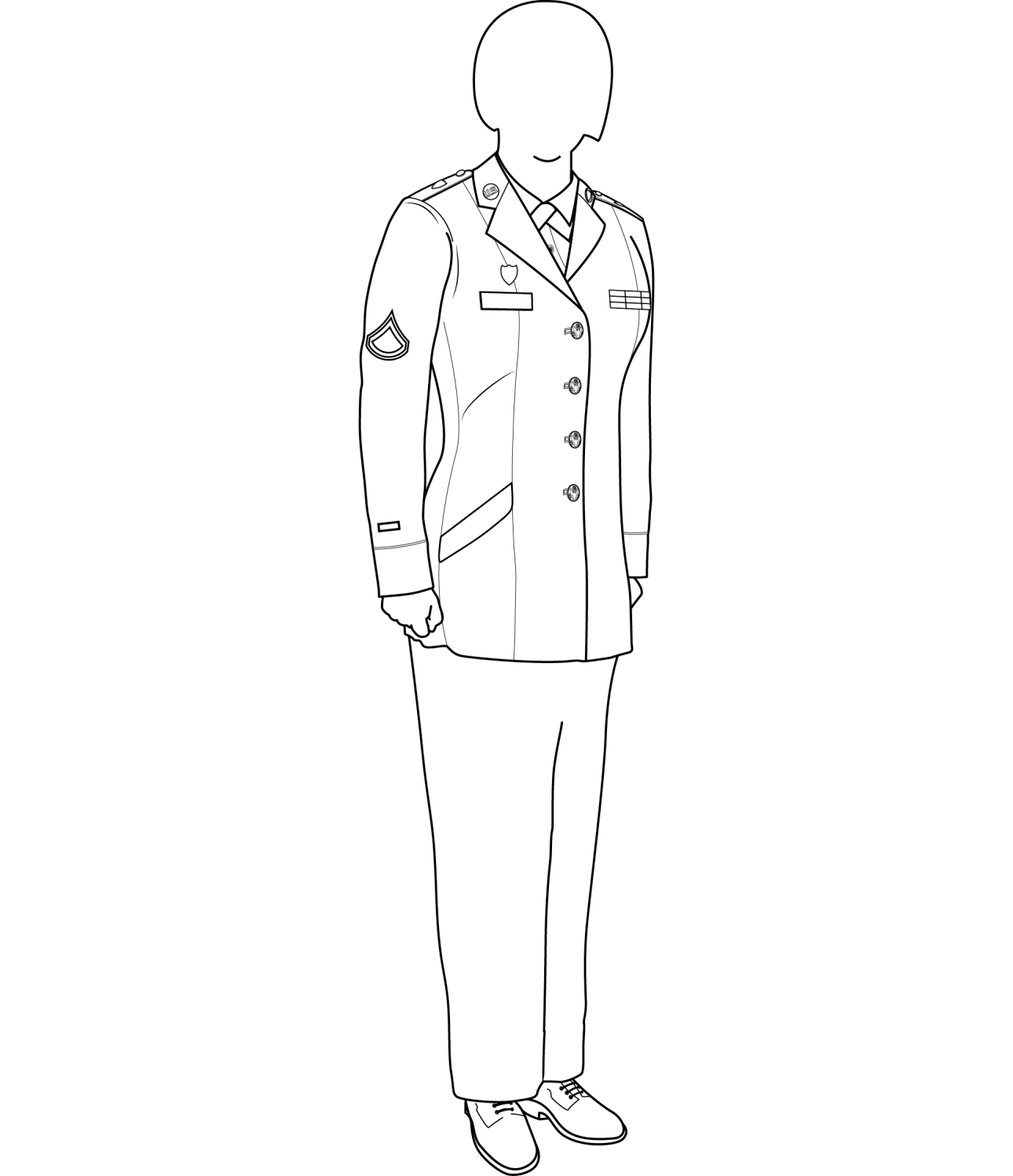 Figure 12-5 from DA PAM 670-1: Army service uniform, enlisted, female