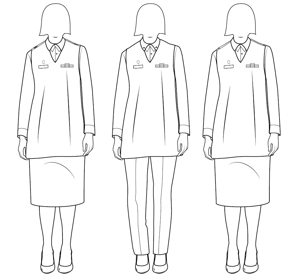 Figure 13-1 from DA PAM 670-1: Class A Army service uniform-maternity
