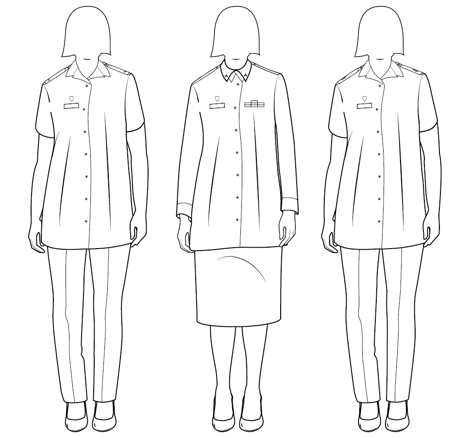 Figure 13-2 from DA PAM 670-1: Class B Army service uniform-maternity