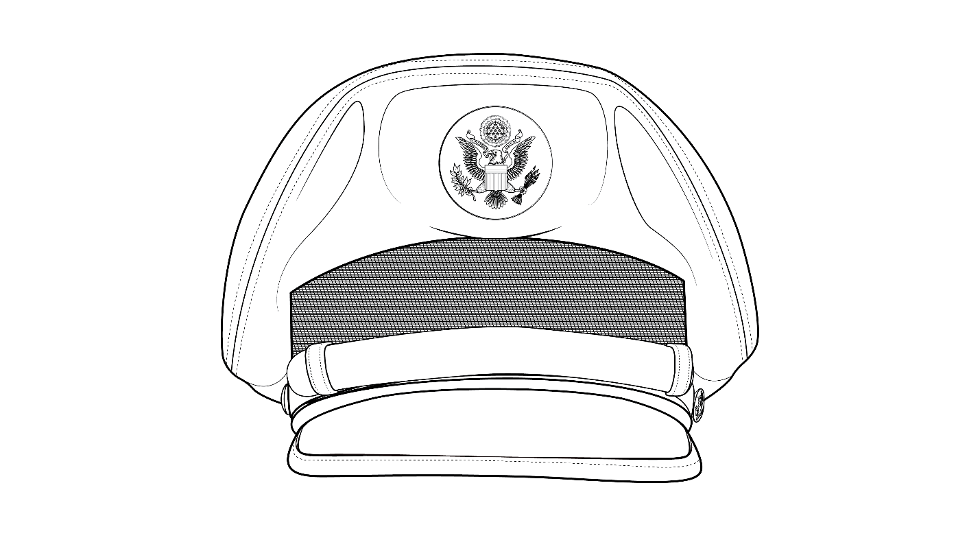 Figure 14-10 from DA PAM 670-1: Service cap, enlisted (optional)