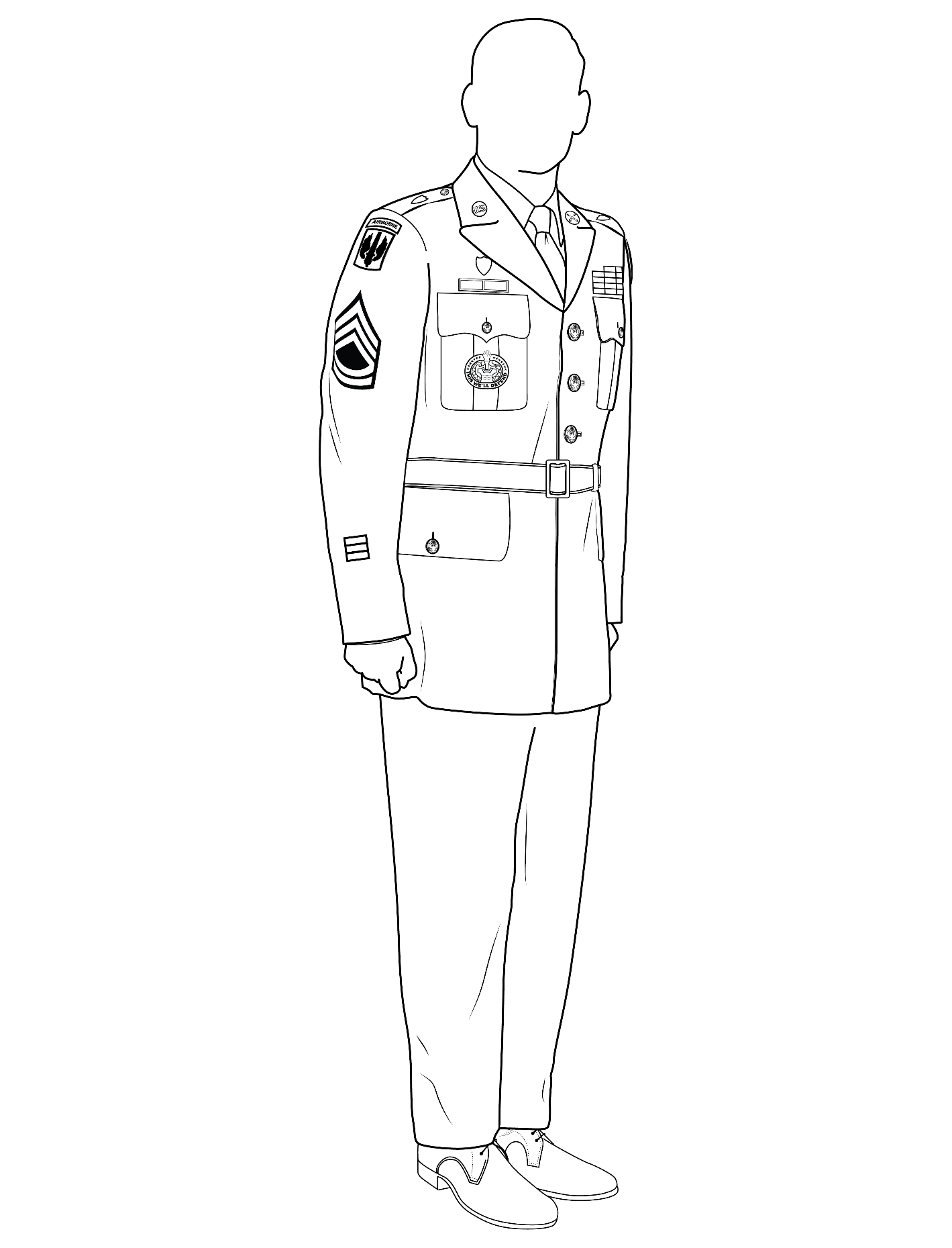 Figure 14-3 from DA PAM 670-1: Army green service uniform, enlisted, male
