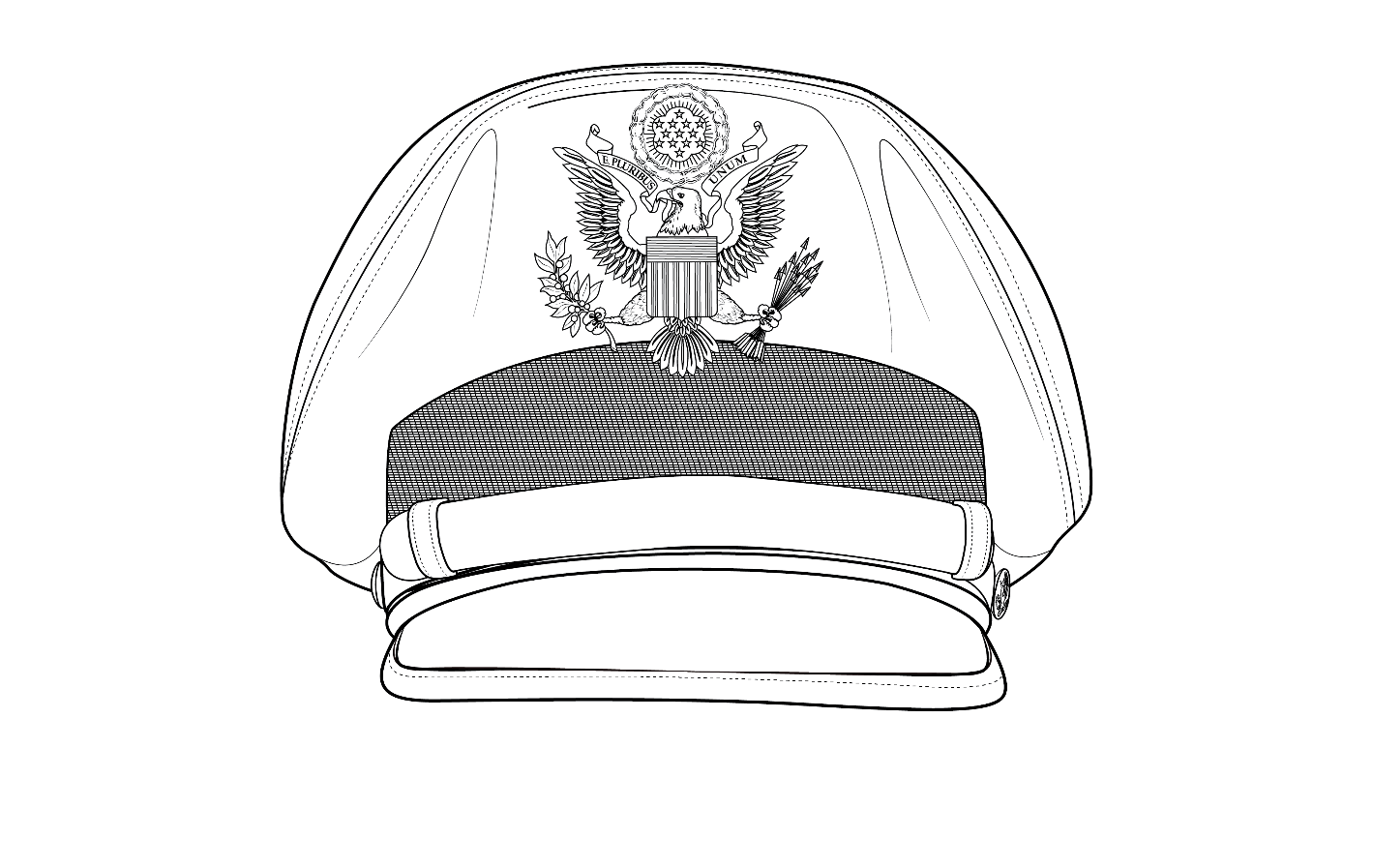 Figure 14-9 from DA PAM 670-1: Service cap, officers (optional)