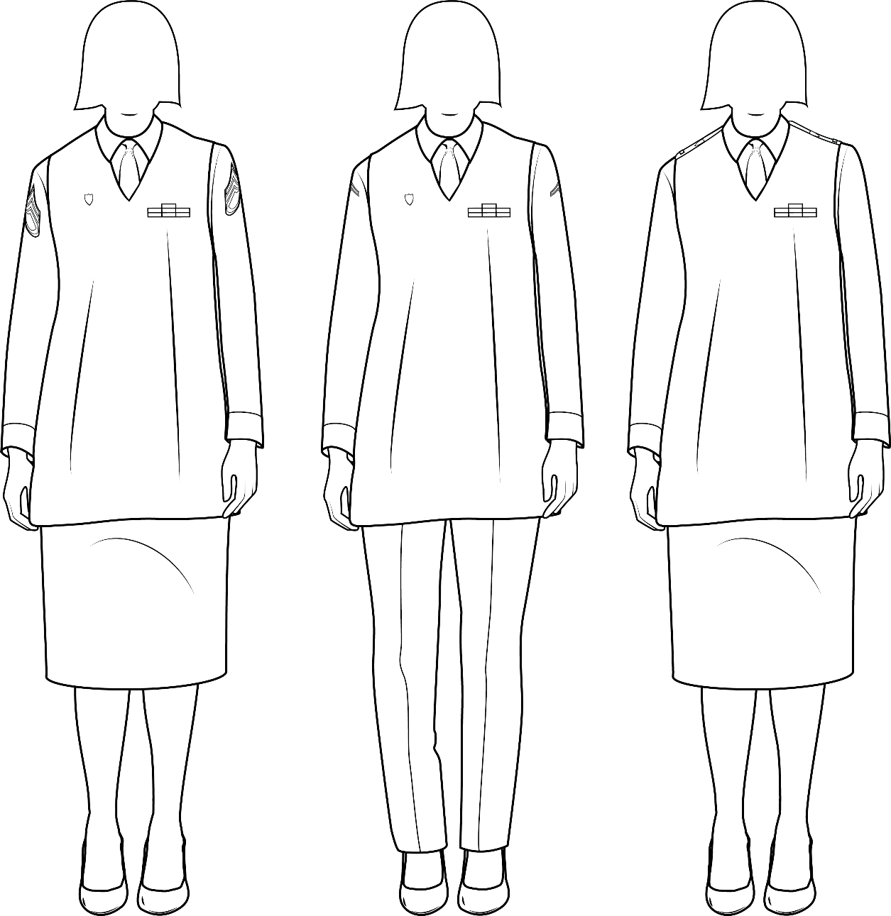 Figure 15-1 from DA PAM 670-1: Class A Army green service uniform-maternity