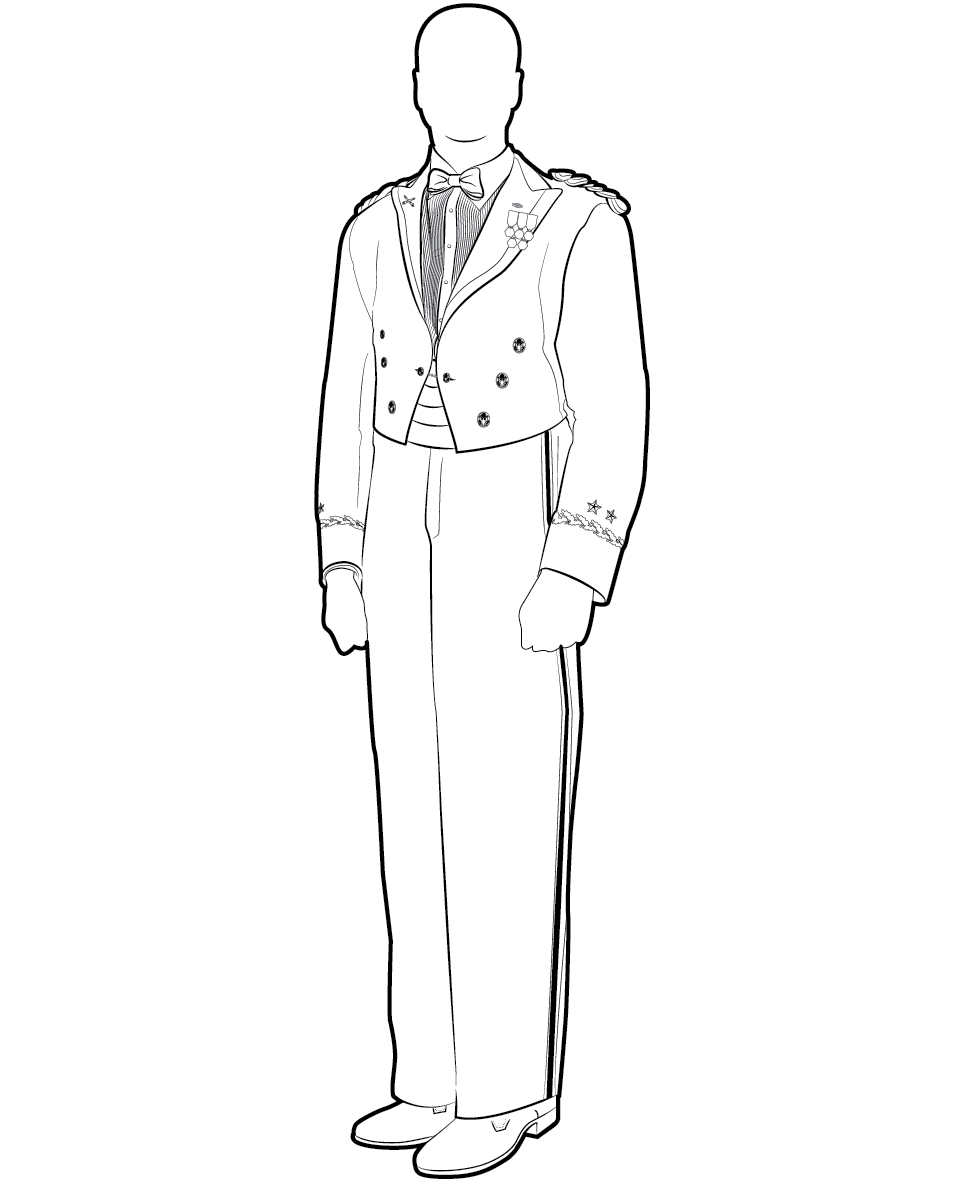 Figure 16-1 from DA PAM 670-1: Army blue mess uniform, general officer, male