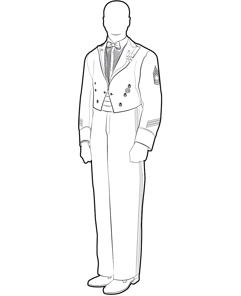 Figure 16-2 from DA PAM 670-1: Army blue mess uniform, enlisted, male