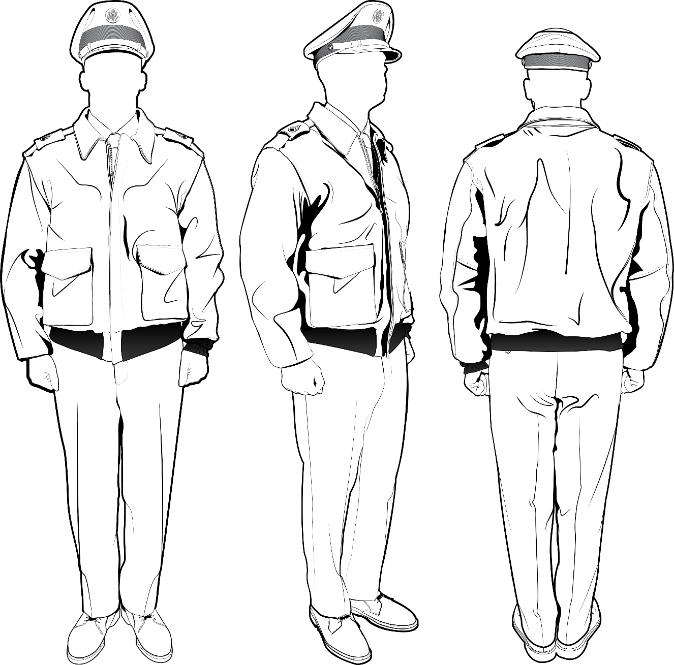 Figure 20-13 from DA PAM 670-1: Leather service jacket (bomber)