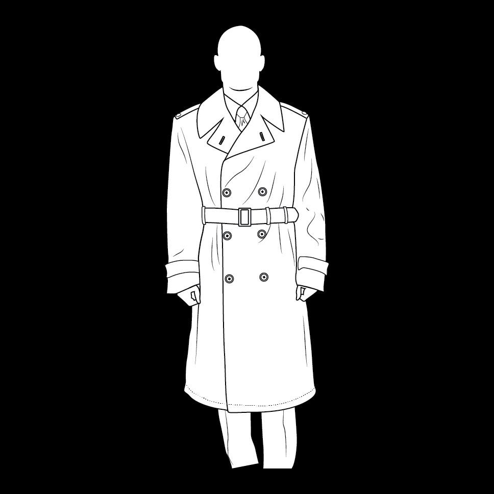 Figure 20-8 from DA PAM 670-1: Coat, all-weather with officer insignia