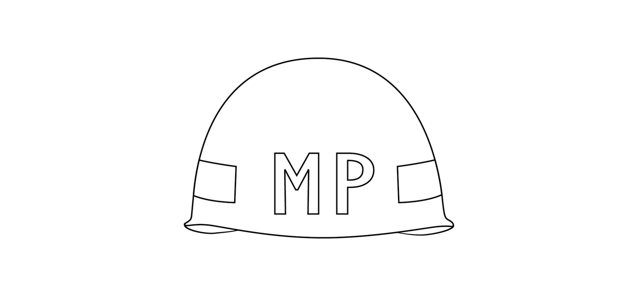 Figure 21-10 from DA PAM 670-1: Helmet insignia, military police