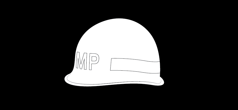 Figure 21-12 from DA PAM 670-1: Helmet insignia, Military Police Corps unit