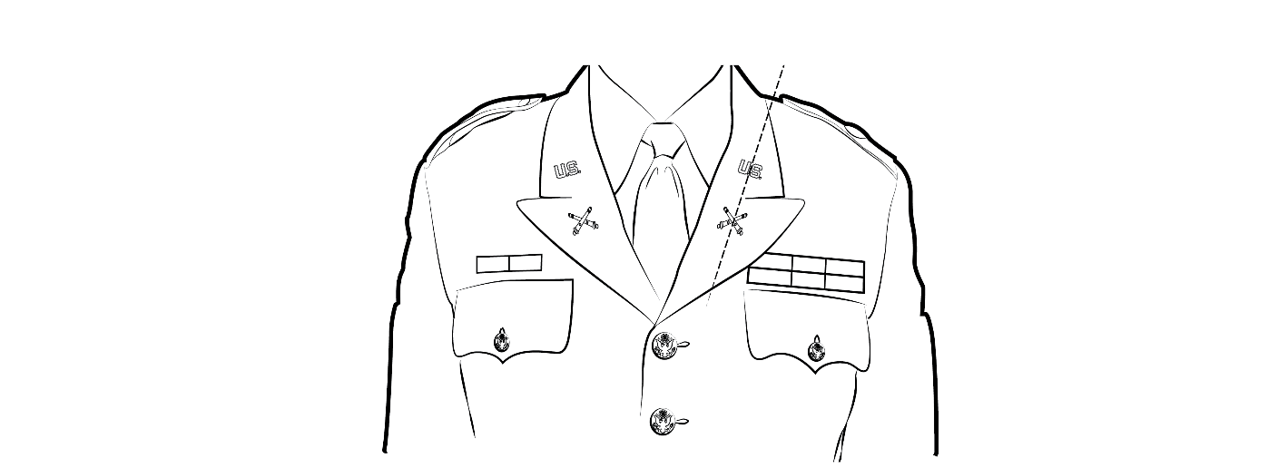 Figure 21-126 from DA PAM 670-1: Wearing insignia of branch on the Army service uniform, female enlisted personnel