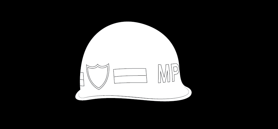 Figure 21-13 from DA PAM 670-1: Helmet insignia, military police Army unit