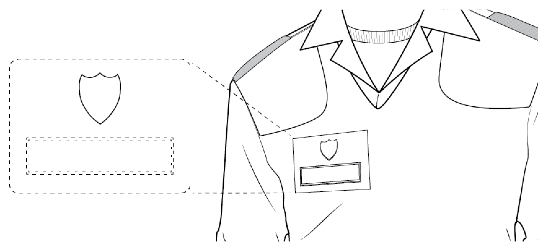 Figure 21-139 from DA PAM 670-1: Wearing distinctive unit insignia or regimental distinctive insignia on black pullover