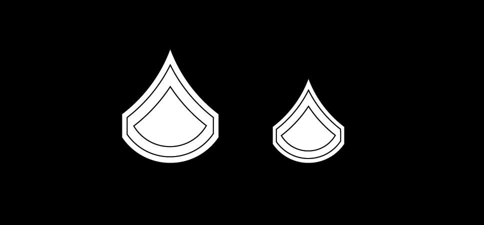 Figure 21-53 from DA PAM 670-1: Insignia of grade, private first class