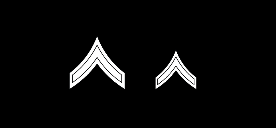 Figure 21-54 from DA PAM 670-1: Insignia of grade, private second class