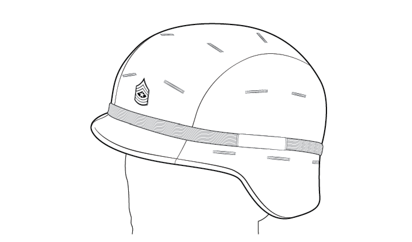 Figure 21-9 from DA PAM 670-1: Helmet cover with rank insignia