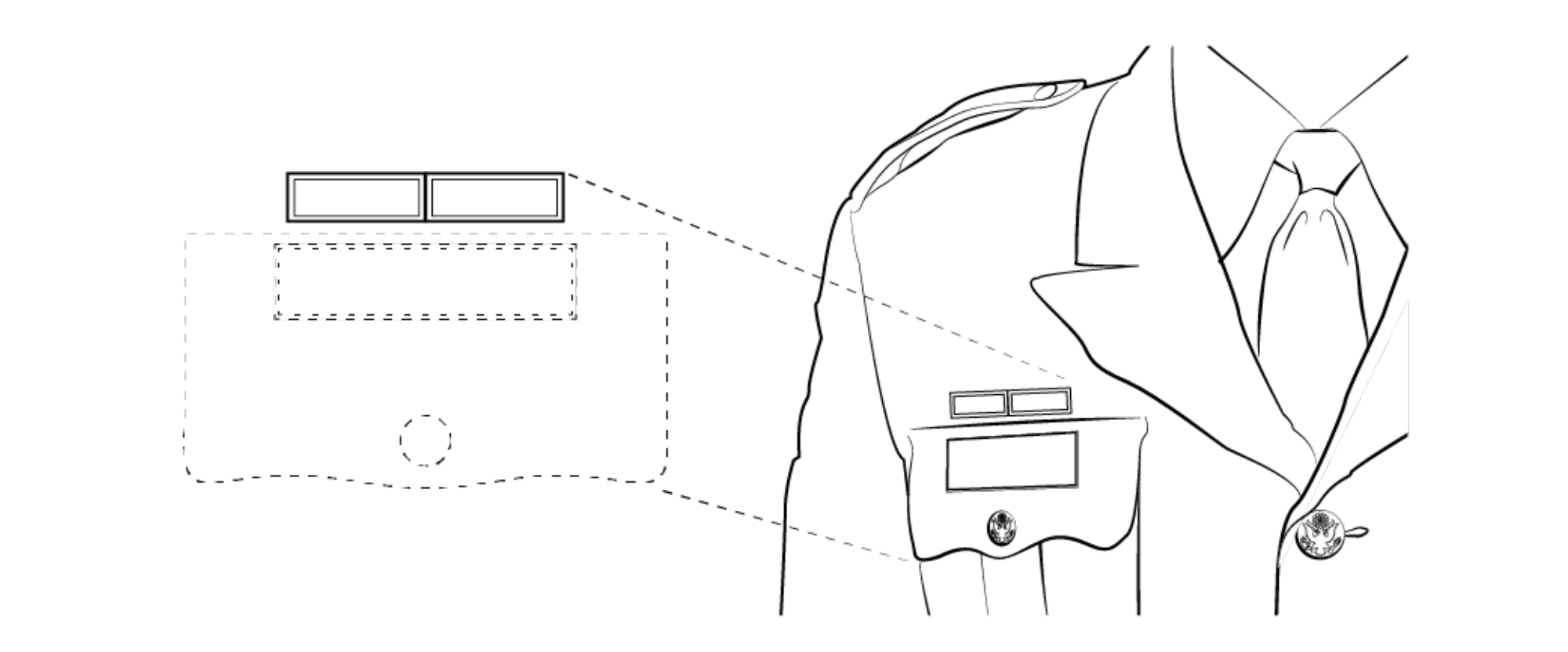 Figure 22-15 from DA PAM 670-1: Wearing unit awards, male