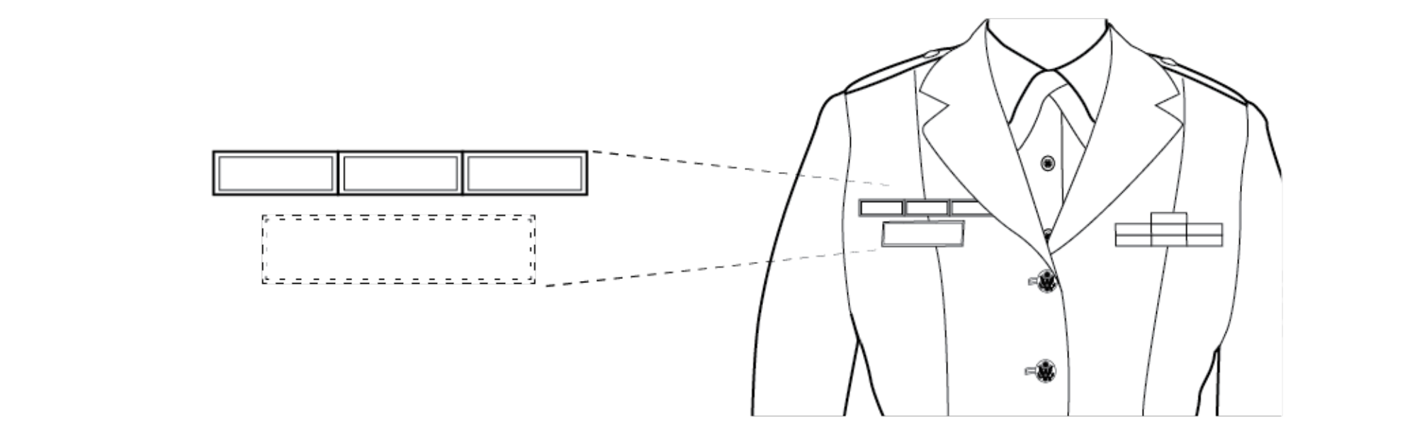 Figure 22-16 from DA PAM 670-1: Wearing unit awards, female