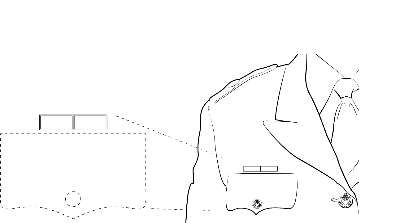Figure 22-17 from DA PAM 670-1: Wearing unit awards, Army green service uniform