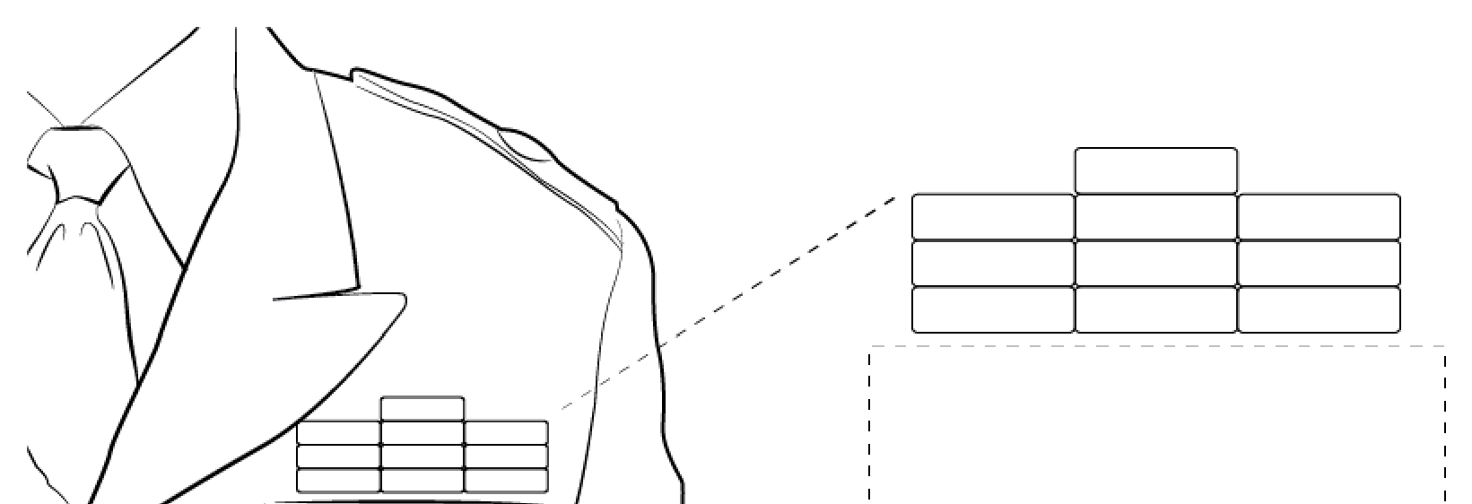 Figure 22-2 from DA PAM 670-1: Wearing ribbons on the Army service uniform, male