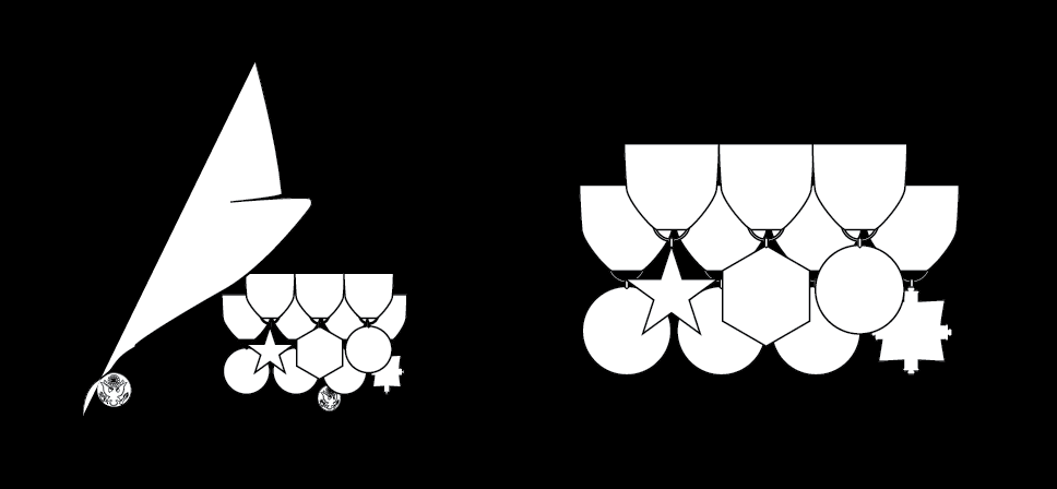 Figure 22-5 from DA PAM 670-1: Wearing full-sized medals on the Army service uniform, male