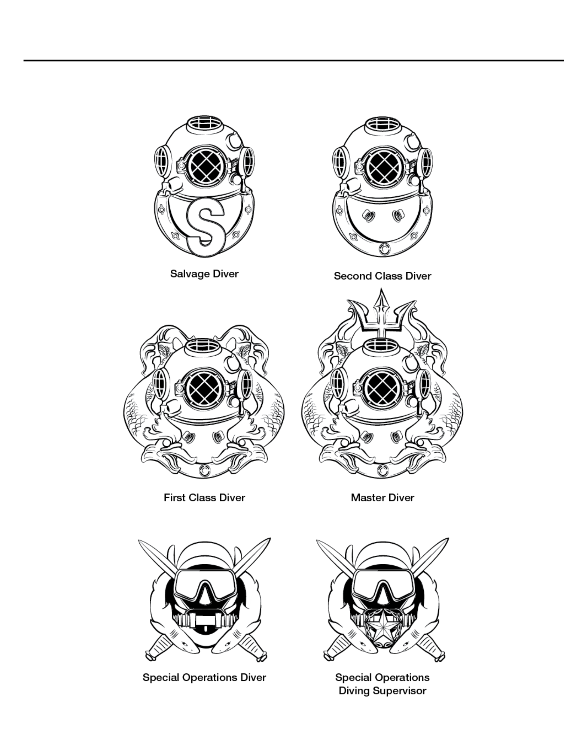 Figure 22-52 from DA PAM 670-1: Diver badges