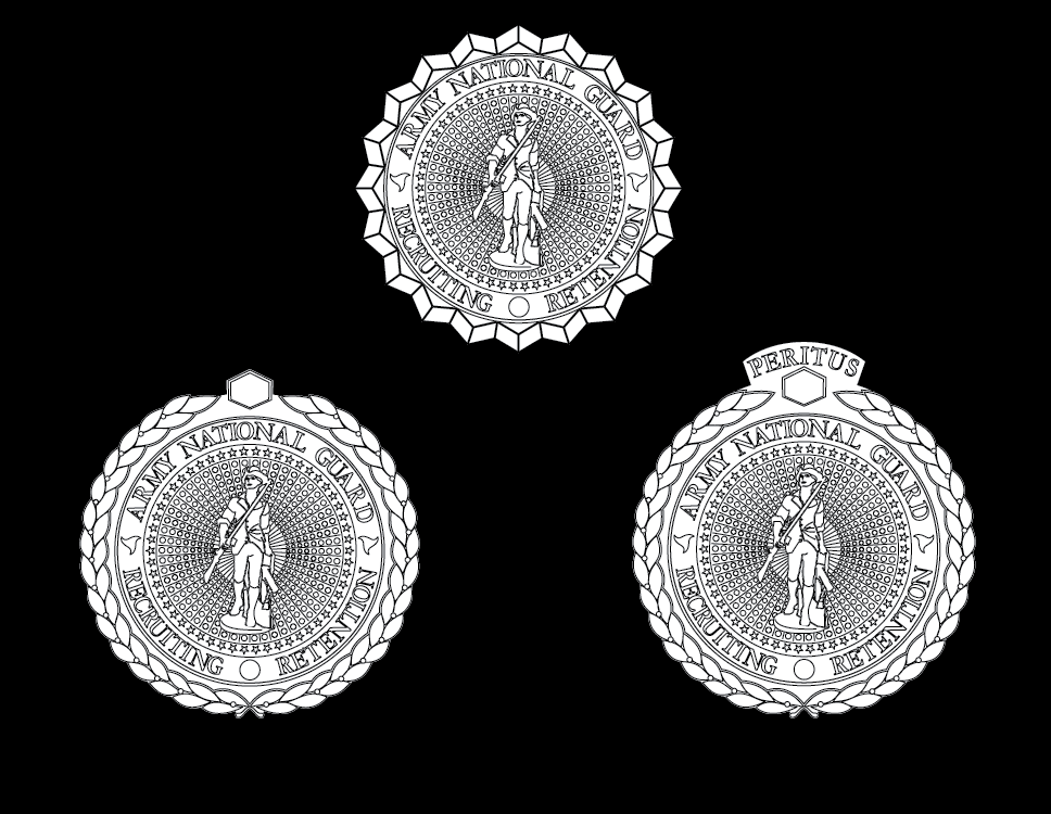 Figure 22-82 from DA PAM 670-1: Recruiting and retention identification badges (Army National Guard)