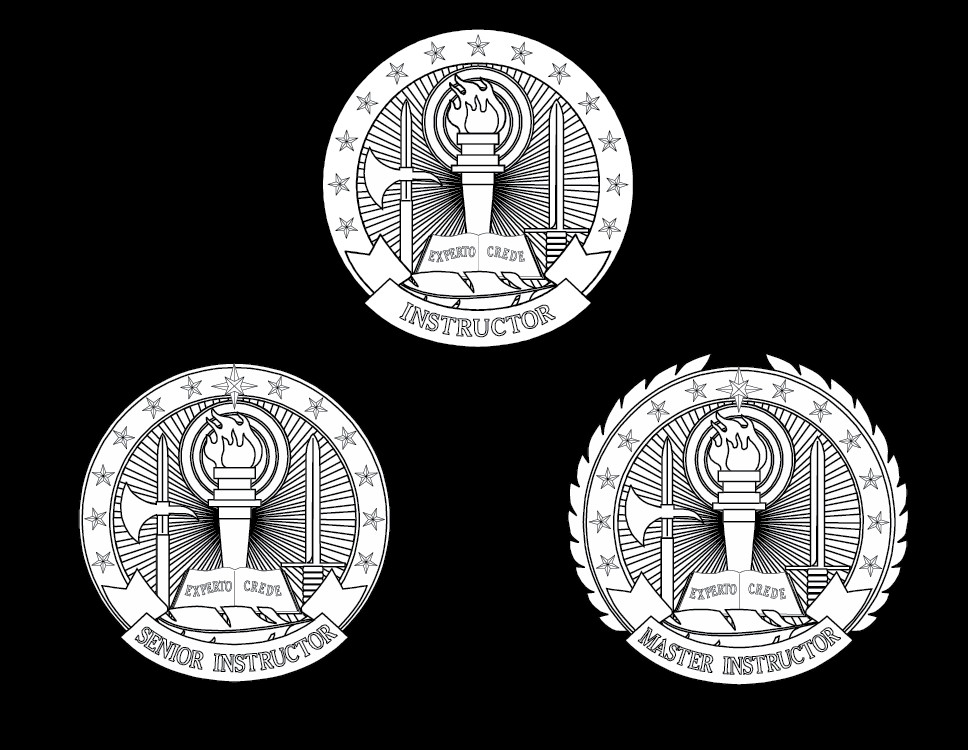 Figure 22-83 from DA PAM 670-1: Instructor identification badges