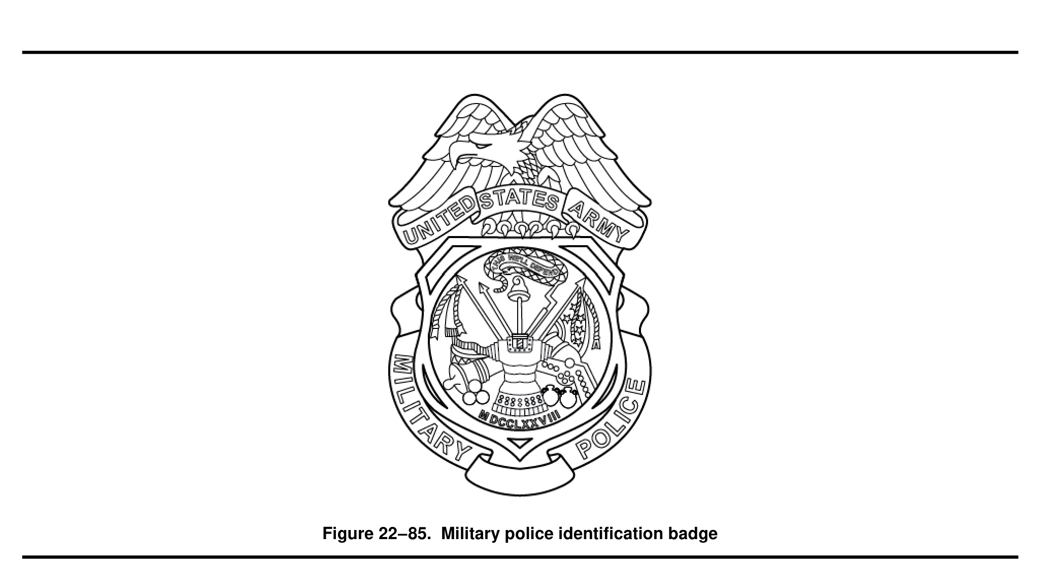 Figure 22-85 from DA PAM 670-1: Military police identification badge