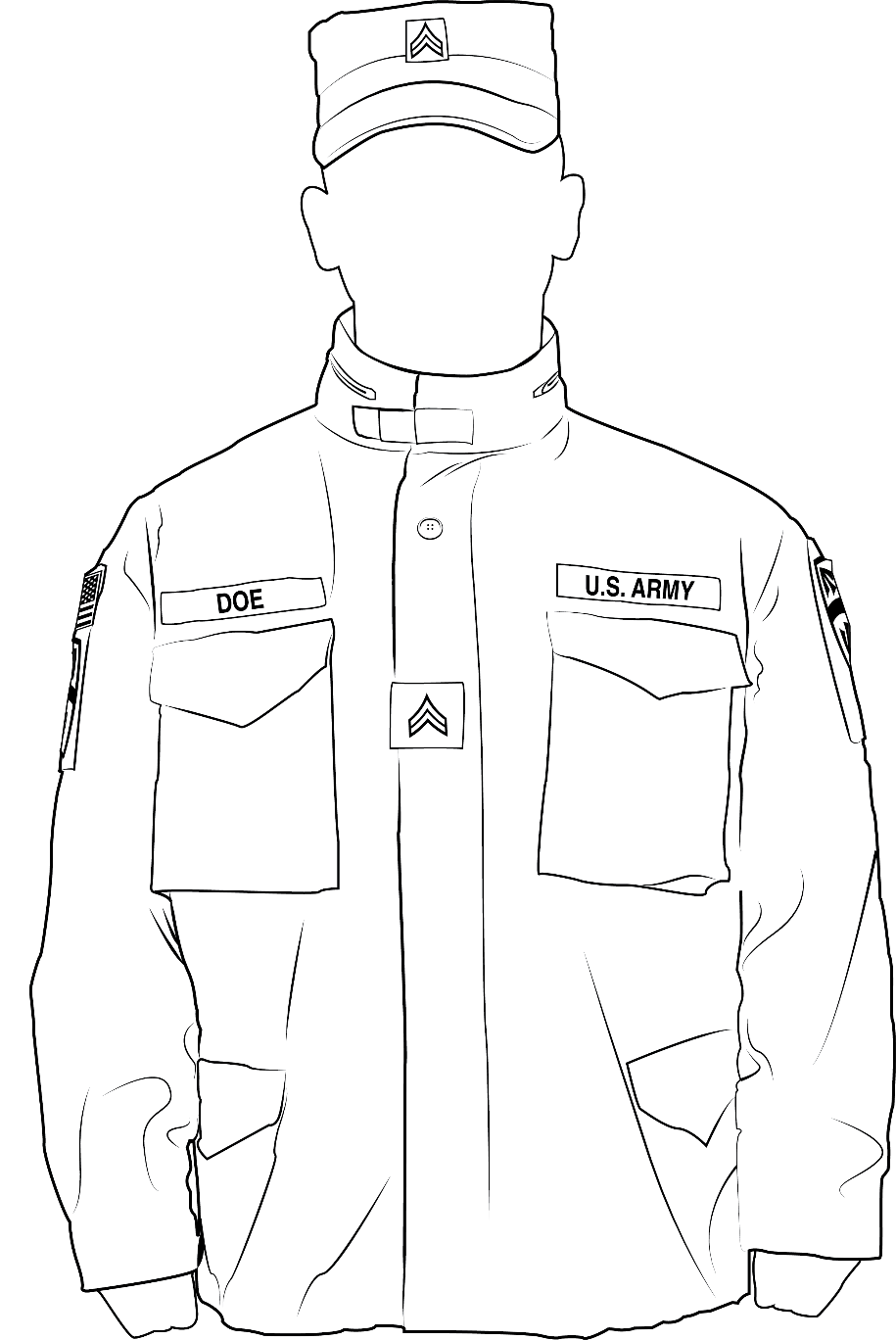 Figure 4-2 from DA PAM 670-1: Extended Cold Weather Clothing System coat