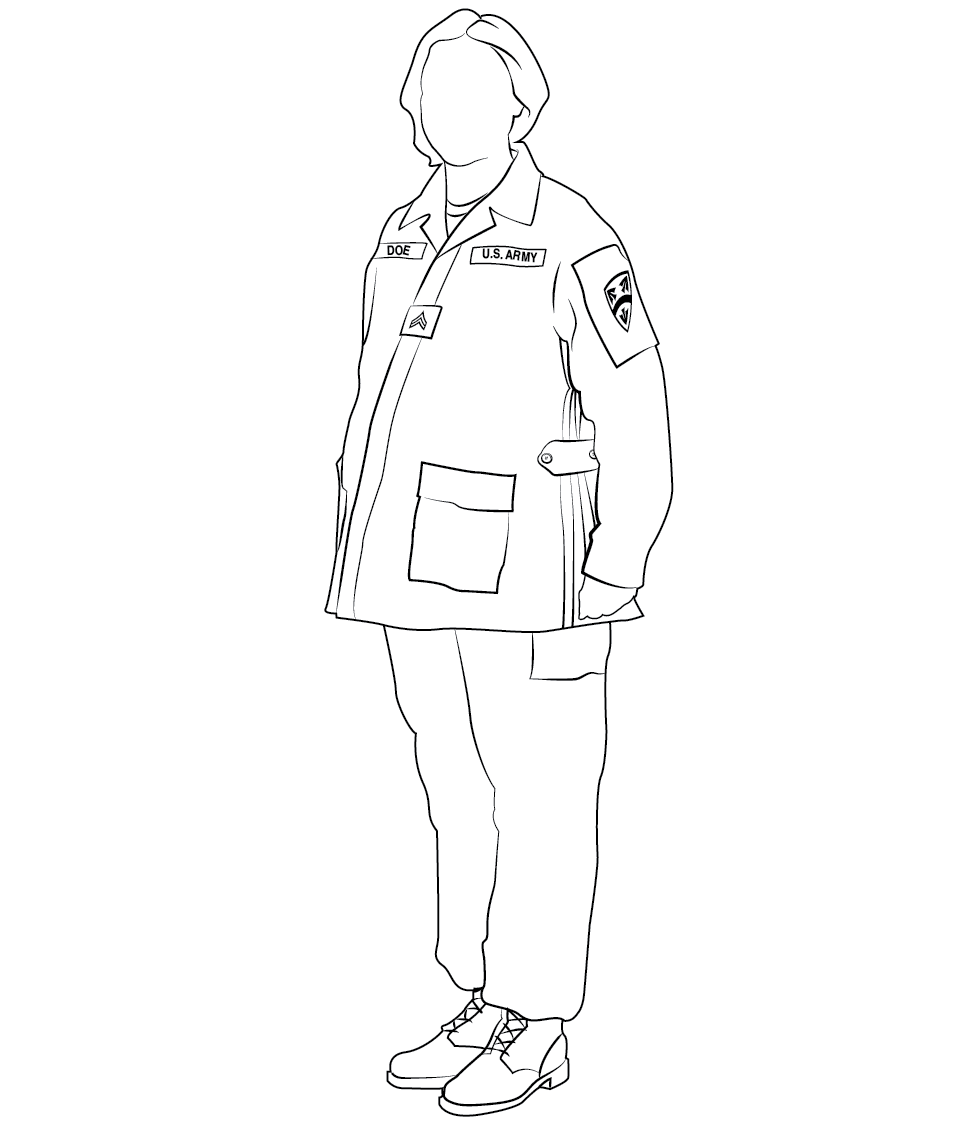 Figure 5-1 from DA PAM 670-1: Maternity work uniform