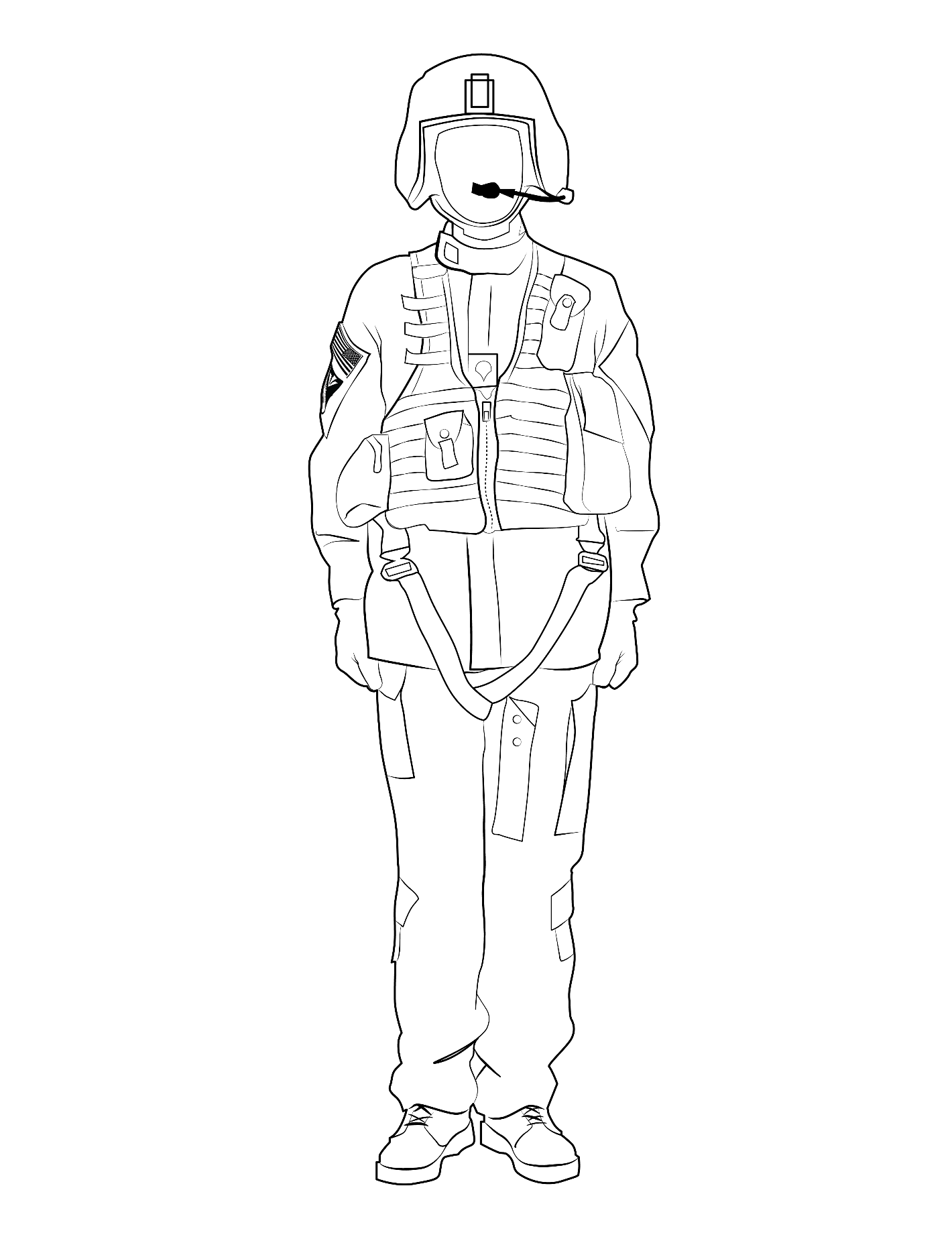 Figure 6-1 from DA PAM 670-1: Army aircrew combat uniform with helmet