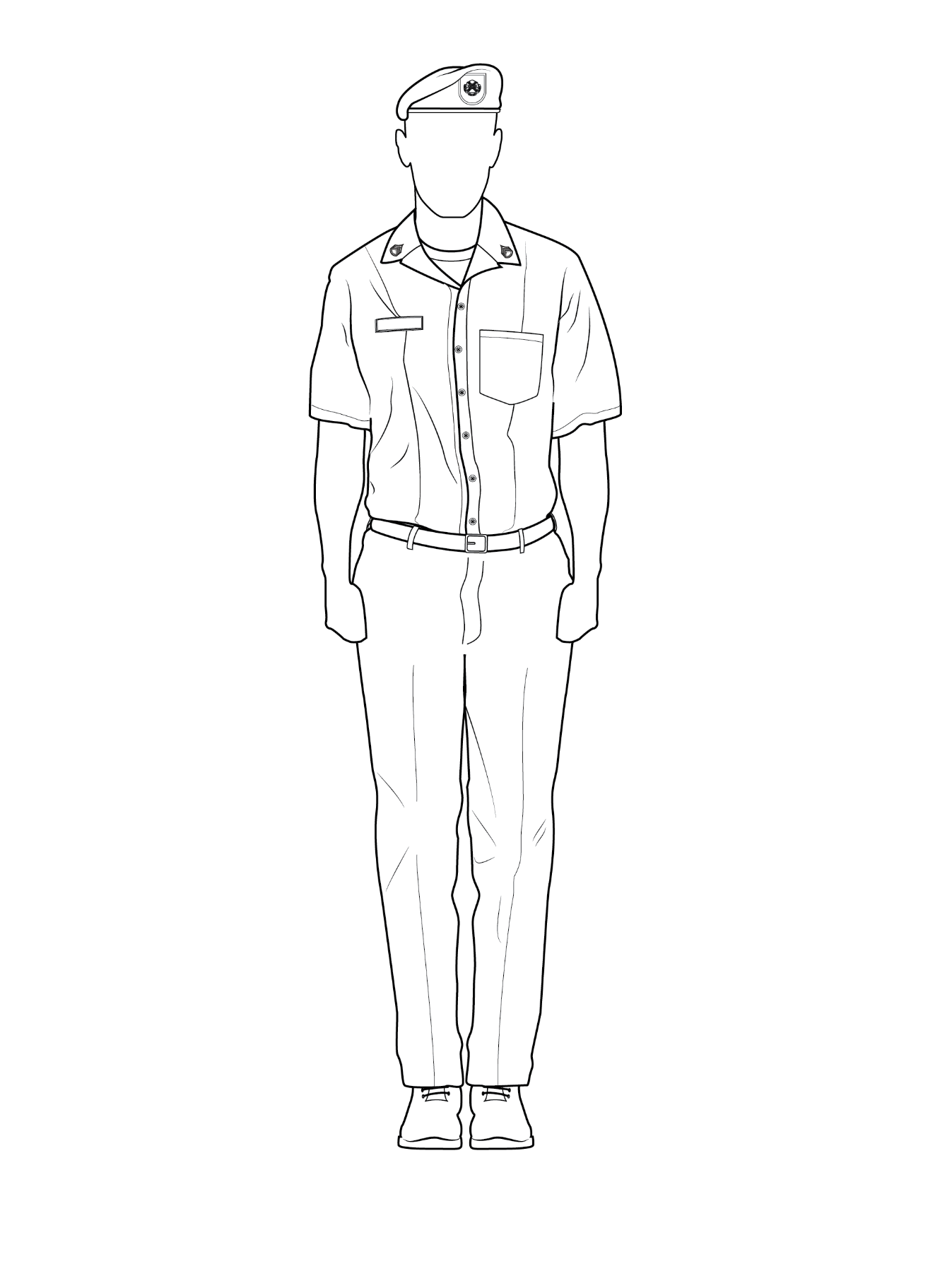 Figure 7-1 from DA PAM 670-1: Garrison culinary uniform, male