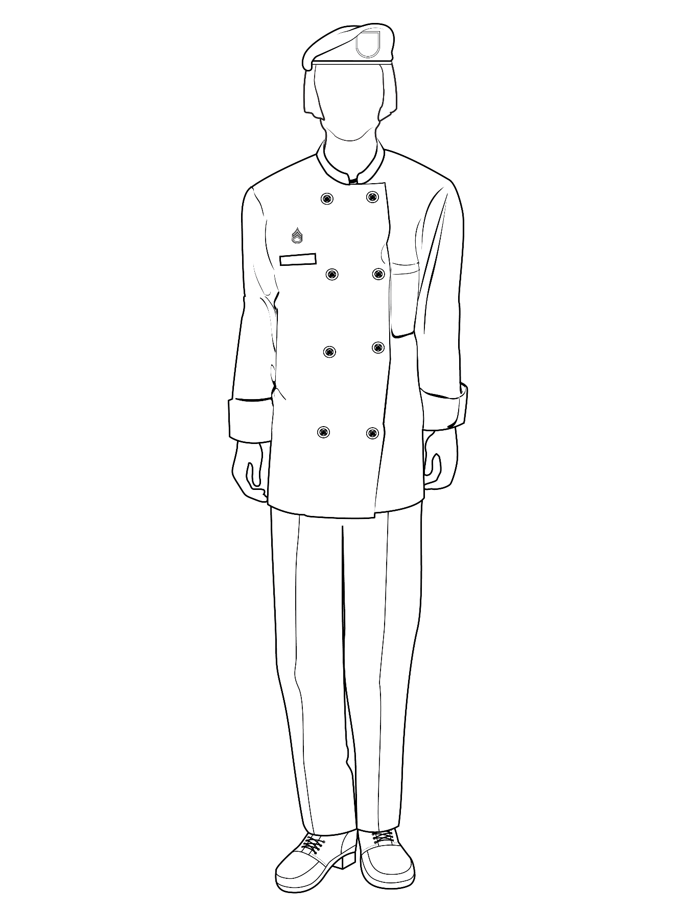 Figure 8-1 from DA PAM 670-1: Garrison culinary uniform, female