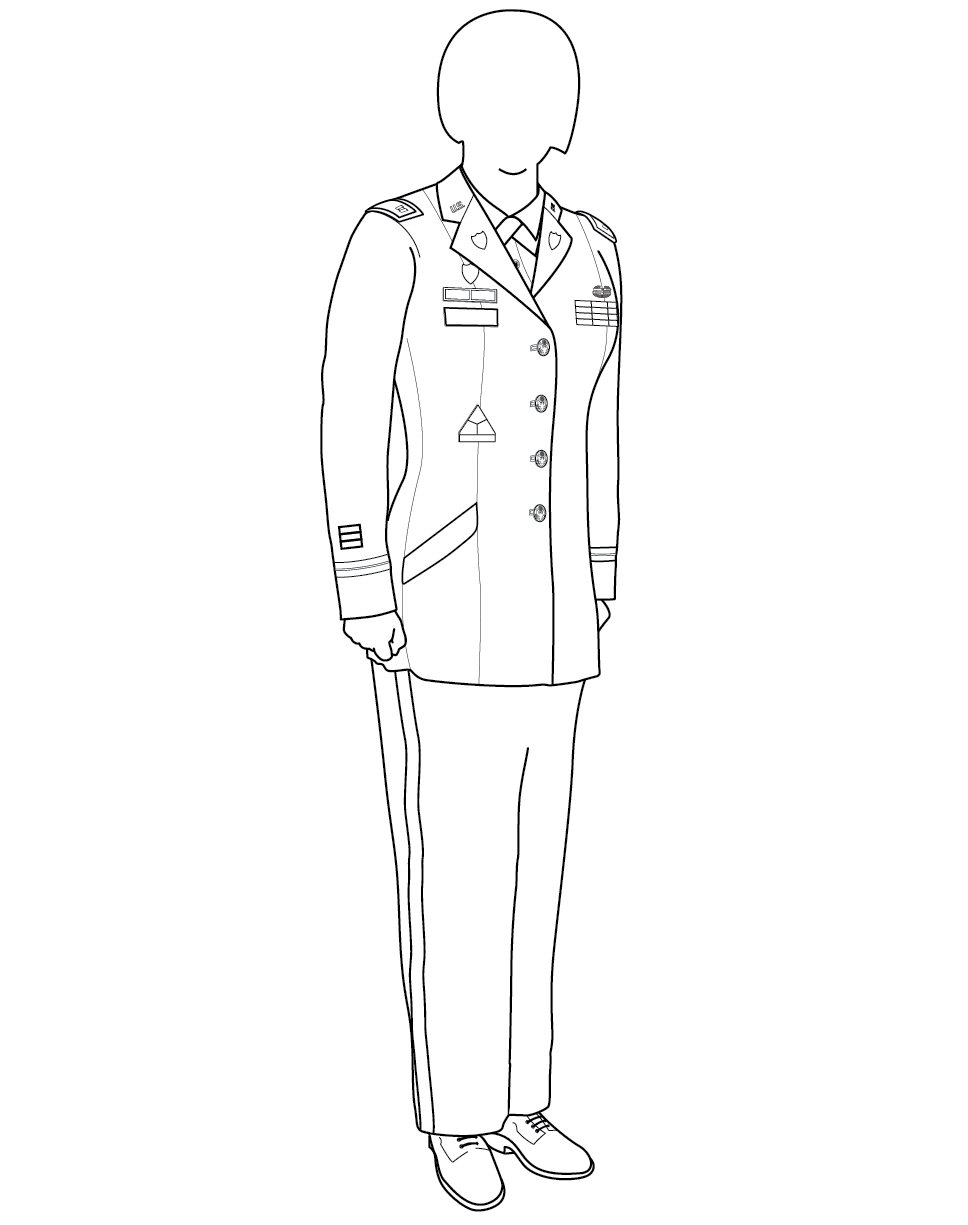 Army service uniform, officer, female