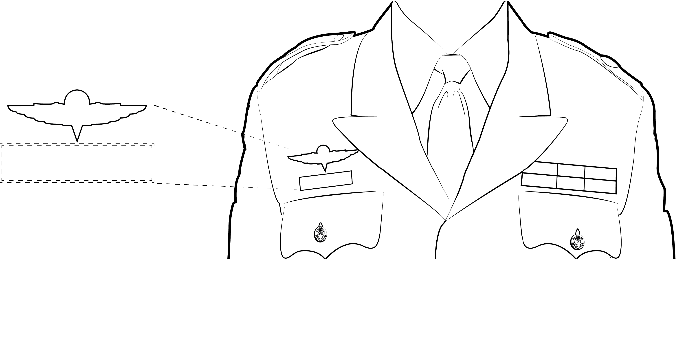 Wearing foreign badge, Army green service uniform